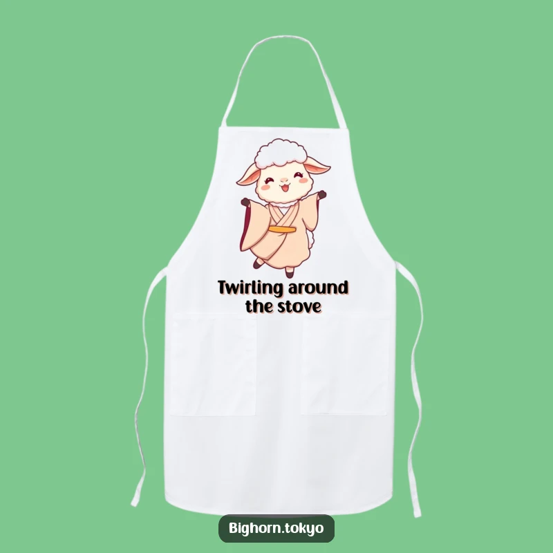 Funny Sheep Kimono Twirl Apron: Dance Through Cooking with Humor
