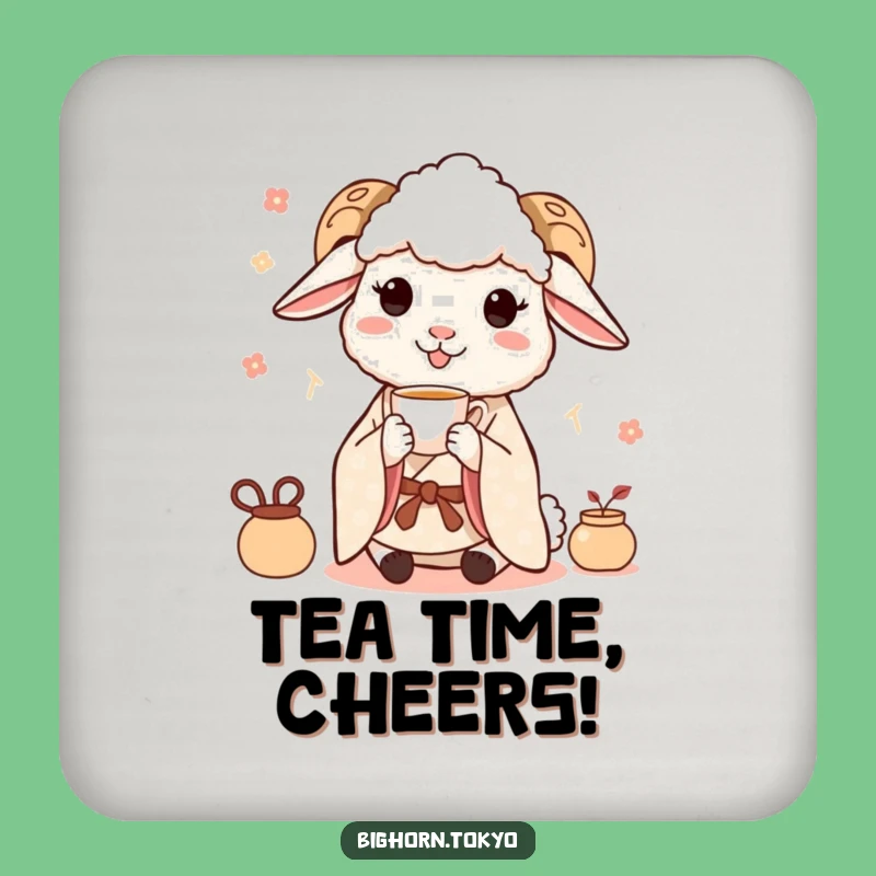 Protect Your Table with Funny Sheep Kimono Tea Coasters