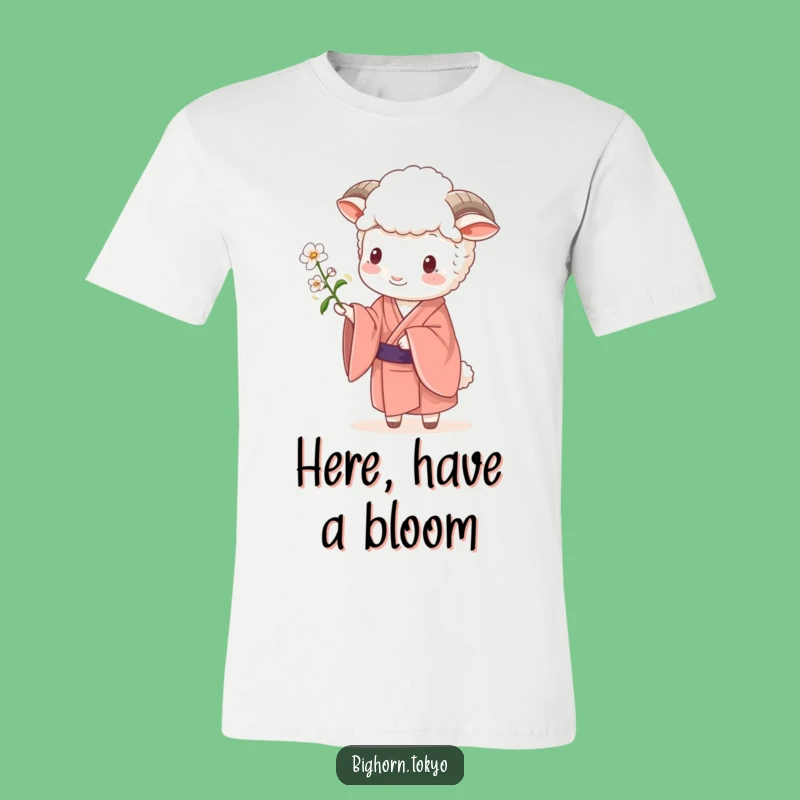 Funny Sheep Kimono Blossom T-Shirt: Wear Nature's Beauty and Humor