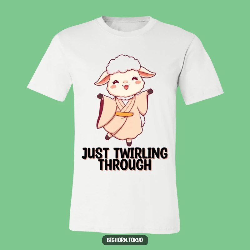 Funny Sheep Kimono Twirl T-Shirt: Express Joyful Movement with This Funny Gift