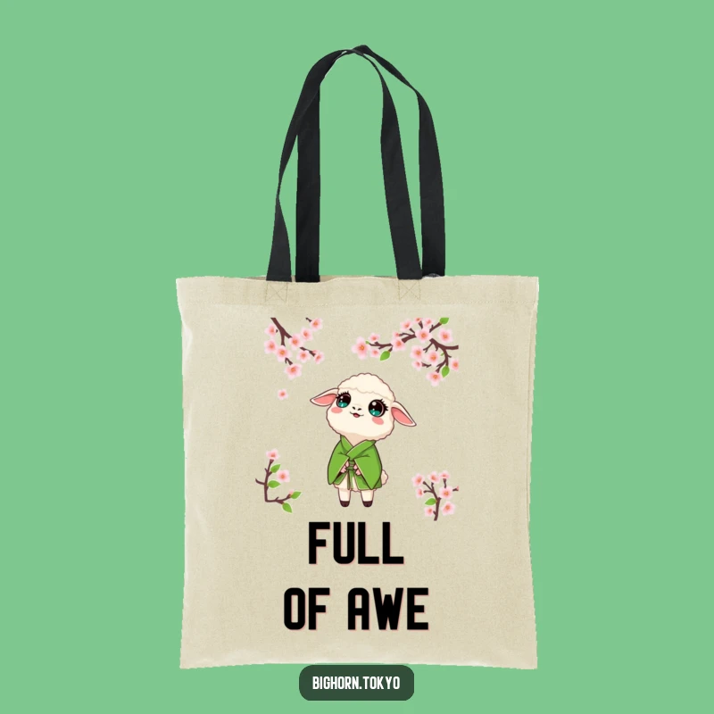Funny Sheep Green Kimono Tote Bag: Carry Your Sense of Wonder