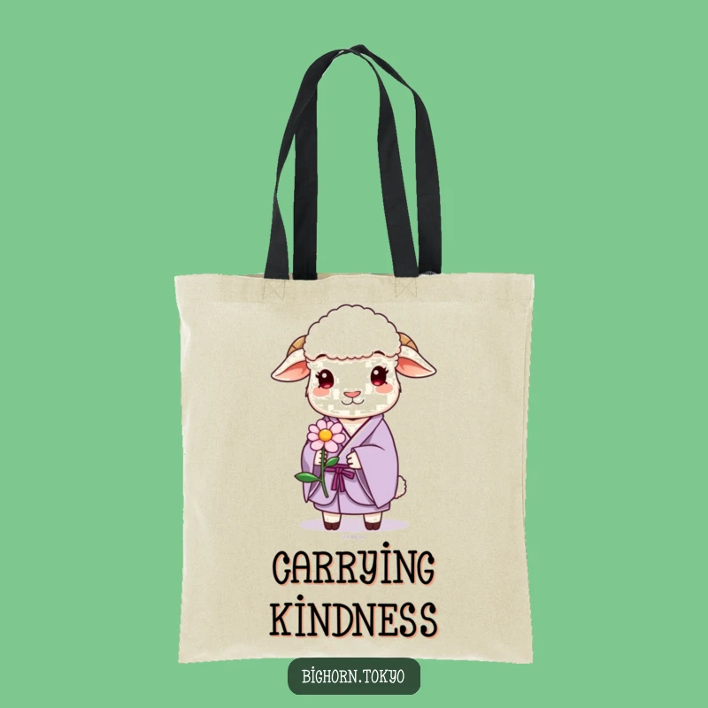 Funny Sheep Lavender Kimono Tote Bag: Carry Your Kindness